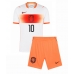 Koszulka piłkarska Holandia Memphis Depay #10 Strój wyjazdowy dla dzieci MŚ 2026 tanio Krótki Rękaw (+ Krótkie spodenki)